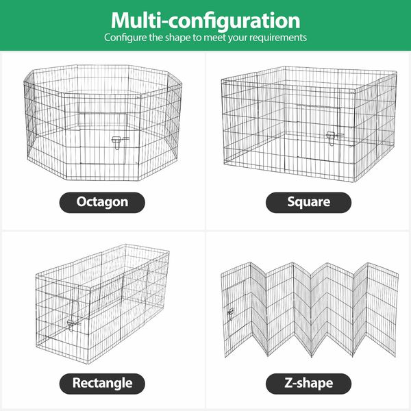 Dog Cage Playpen Pet Puppy Pen Fence 8 Panels Crate Play Pen Indoor Exercise Enclosure Foldable Cat Kitten Rabbit Barrier