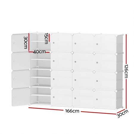 Artiss DIY Shoe Cabinet Shoe Box White Storage Cube Portable Organiser Stand