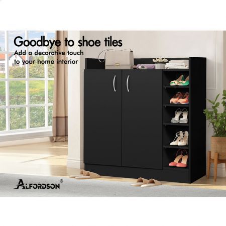 ALFORDSON Shoe Cabinet Storage Rack Drawer Organiser Shelf 21 Pairs Black