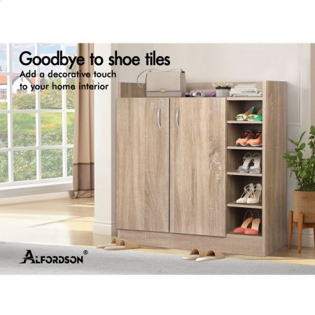 ALFORDSON Shoe Cabinet Storage Rack Drawer Organiser Shelf 21 Pairs Wooden