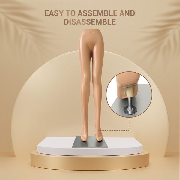 Female Mannequin Legs Half Body Model Shop Dress Form Torso Manikin Dummy Dressmaking Clothing Skirt Display Stand Detachable Skin Tone