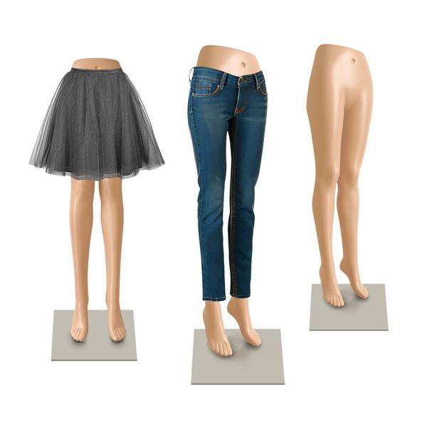 Female Mannequin Legs Half Body Model Shop Dress Form Torso Manikin Dummy Dressmaking Clothing Skirt Display Stand Detachable Skin Tone