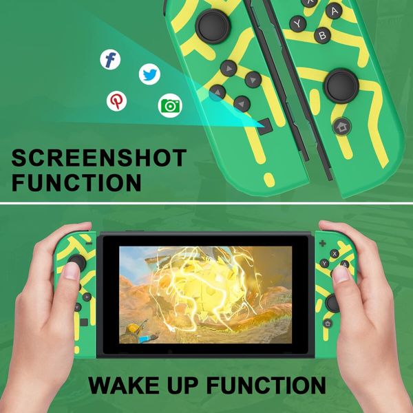 Joycons for Switch Nintendo,Replacement for Nintendo Switch Controllers joycon,L/R joycon for Switch joycons with Dual Vibration/Montion Control/Wake-up Function (Zelde Tears of The Kingdom Green)