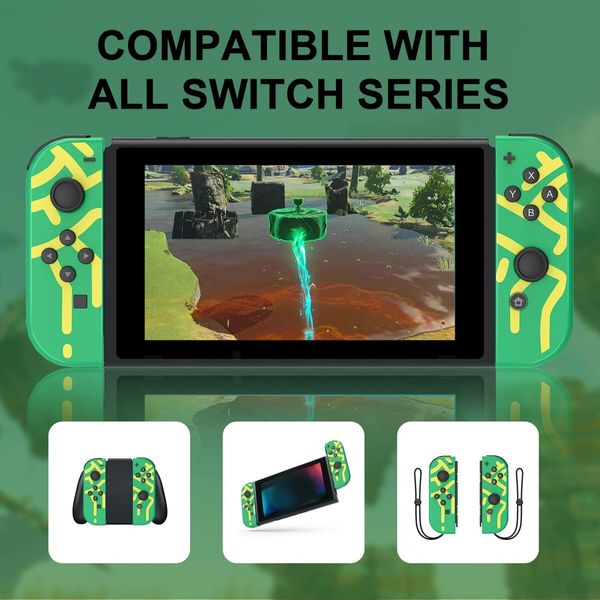 Joycons for Switch Nintendo,Replacement for Nintendo Switch Controllers joycon,L/R joycon for Switch joycons with Dual Vibration/Montion Control/Wake-up Function (Zelde Tears of The Kingdom Green)