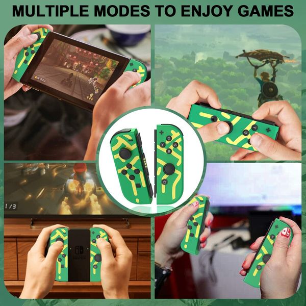 Joycons for Switch Nintendo,Replacement for Nintendo Switch Controllers joycon,L/R joycon for Switch joycons with Dual Vibration/Montion Control/Wake-up Function (Zelde Tears of The Kingdom Green)