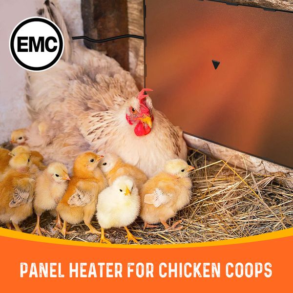 Chicken Coop Heater Flat Panel Poultry Radiant Heat Warmer 140W Thermostat Winter Heating Hen Dog Cat Pet Home