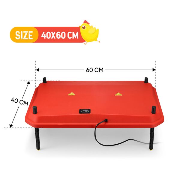 Chick Brooder Heating Plate Warmer Chicken Coop Brooding Heater Poultry Duckling Chook 40x60cm 40-50 Chicks Adjustable Height