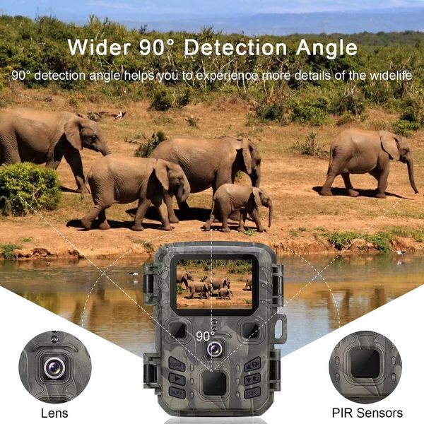 Hunting Camera 12MP Waterproof Trail Camera Outdoor Night View Cam for Observation