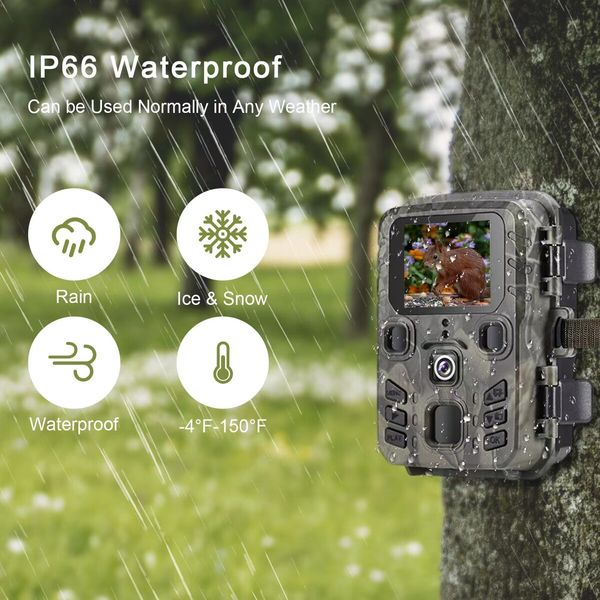 Hunting Camera 12MP Waterproof Trail Camera Outdoor Night View Cam for Observation