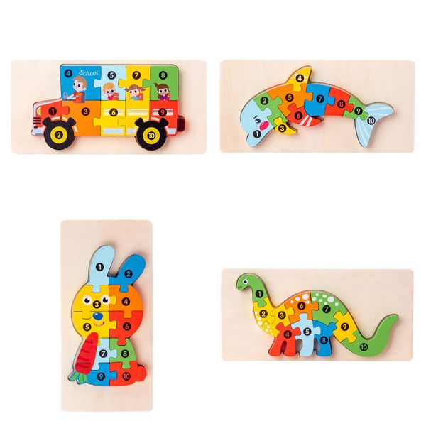 Wooden Toddler Puzzles for Kids Ages 3-5, Montessori Toys for 2 Year Old, Wooden Puzzles for Toddlers 1-3 Years, 4-Pack Toddler Puzzle Toddler Toys