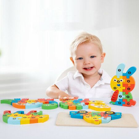 Wooden Toddler Puzzles for Kids Ages 3-5, Montessori Toys for 2 Year Old, Wooden Puzzles for Toddlers 1-3 Years, 4-Pack Toddler Puzzle Toddler Toys