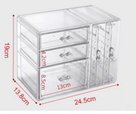 Acrylic Jewelry Organizer Box Earring Holder Jewelry Hanging Boxes with 4 Velvet Drawers Display Case Gift for Women, Girls