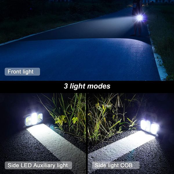 2 Pack Solar Flashlight 3 in 1 COB LED USB Rechargeable, Charging for Devices, Waterproof Emergency LED Flashlight Handheld