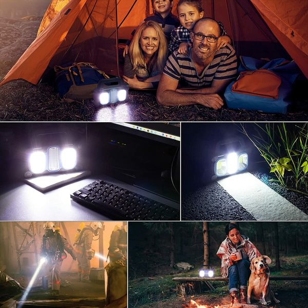 2 Pack Solar Flashlight 3 in 1 COB LED USB Rechargeable, Charging for Devices, Waterproof Emergency LED Flashlight Handheld