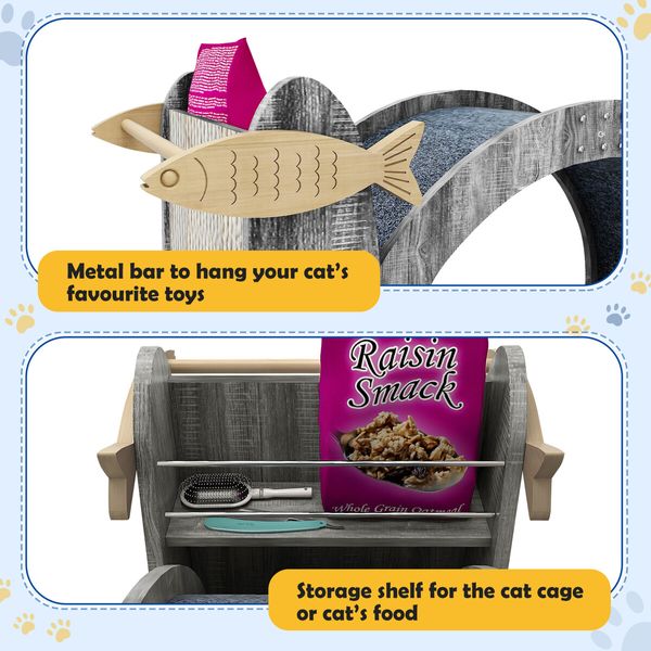 Cat Exercise Wheel Toy Scratcher Furniture Running Exerciser Treadmill Scratching Board Post Roller Play Gym Sports Equipment with Carpet Runway