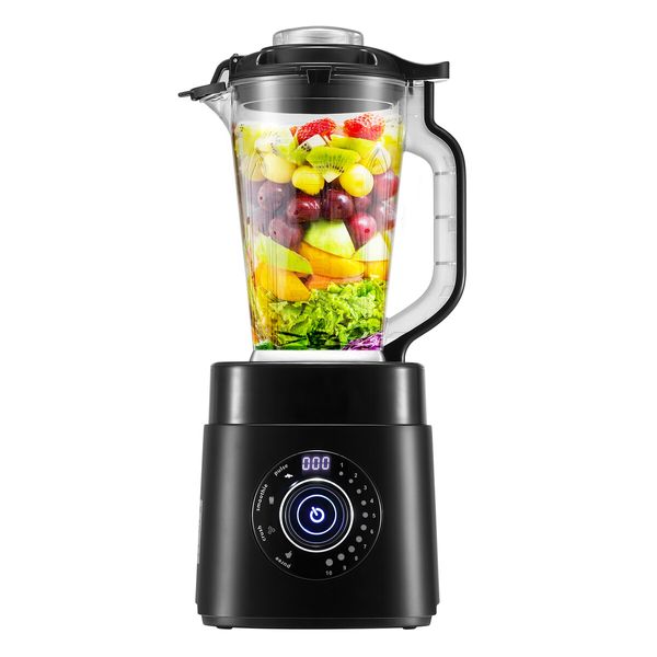 2L Blender Mixer Food Processor Juicer Smoothie Maker Meat Grinder Ice Crusher Machine Commercial Black 10 Speeds 8 Blades