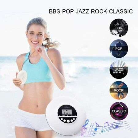 Portable Personal Cd Player,Car Small Walkman Cd Player With Stereo Headphone Usb Cable Lcd Display Anti-Jump And Shockproof, Mp3 Personal Cd Music Player