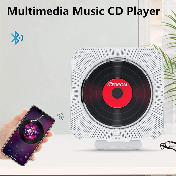 CD Player with Bluetooth - Wall Mountable Music Player Home Audio Boombox with LCD Screen Display and Dust Cover, Built-in HiFi Speakers with Remote Control FM Radio MP3