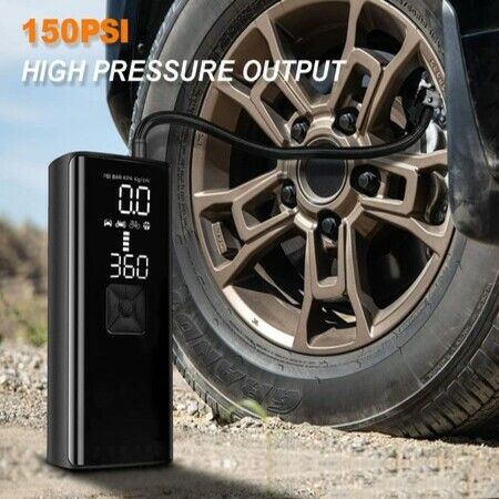 Tire Inflator Portable Air Compressor 150PSI Air Pump with Digital Pressure Emergency Lights Cars,Motorcycle,Ball