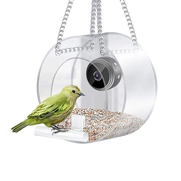 Bird Feeder with Camera Smart Bird Feeder Camera 1080P Night-Version Camera WiFi Hotspot Remote Connection Gift for Family