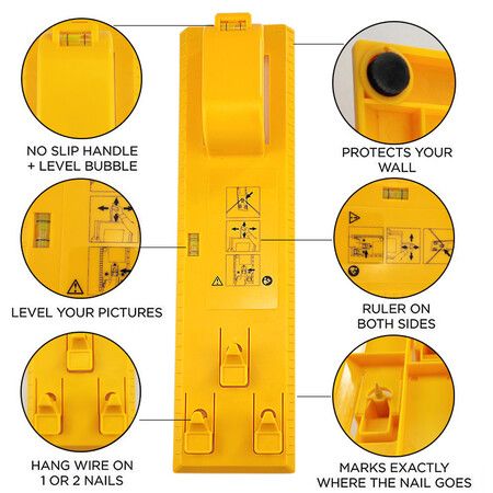 Multifunction Picture Frame Level Ruler Bubble Level Measuring Tool for Marking Position