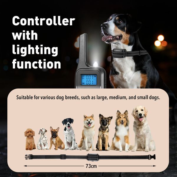 Dog Training Collar Remote Control 1000M Anti Bark Clicker Vibration Pet Obedience Correction Trainer Auto Stop Barking Safe Waterproof