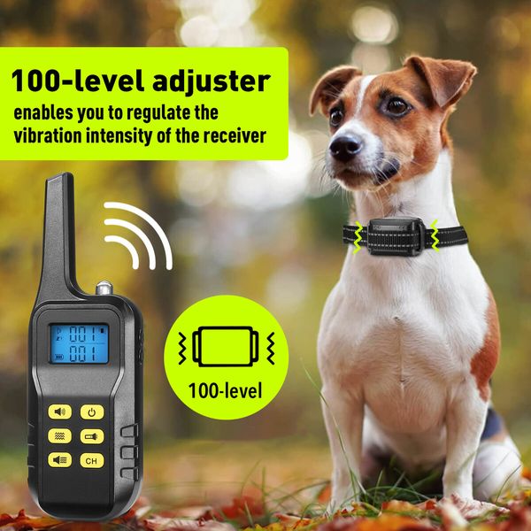 Dog Training Collar Remote Control 1000M Anti Bark Clicker Vibration Pet Obedience Correction Trainer Auto Stop Barking Safe Waterproof