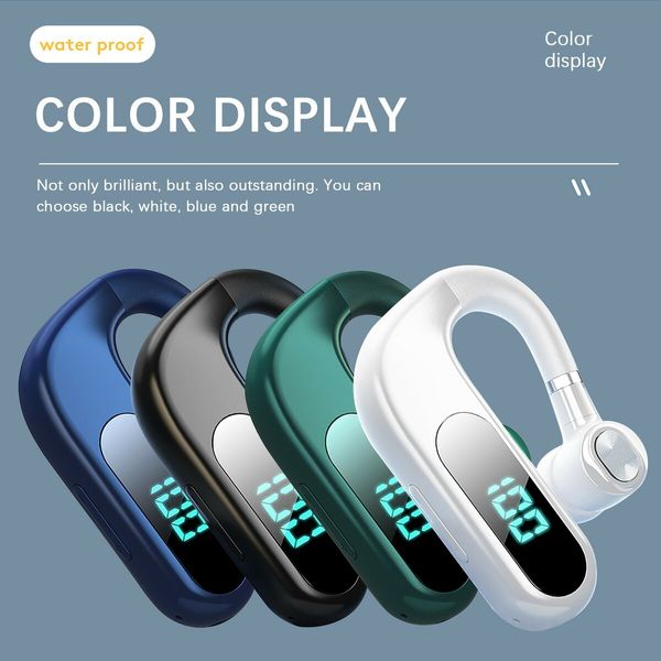 Newest Single Ear Stereo In-ear Earphone Long Standby Bluetooth Wireless Business Headset Hands-free Driving Stereo Earbuds Color WHITE