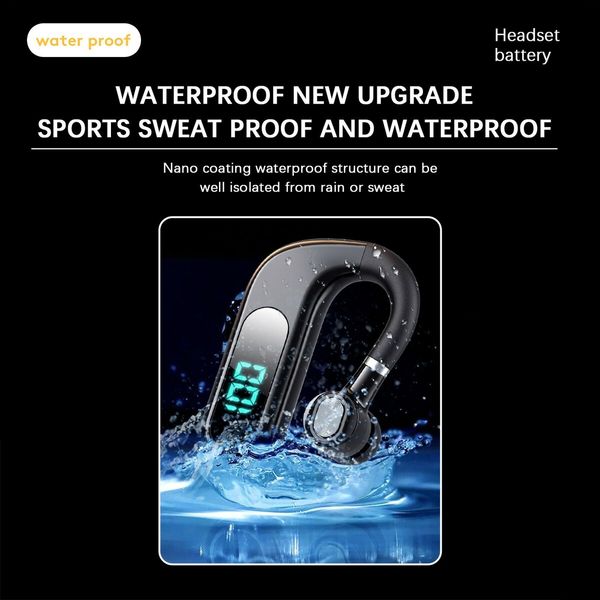 Newest Single Ear Stereo In-ear Earphone Long Standby Bluetooth Wireless Business Headset Hands-free Driving Stereo Earbuds Color Green