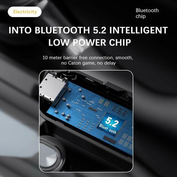 Newest Single Ear Stereo In-ear Earphone Long Standby Bluetooth Wireless Business Headset Hands-free Driving Stereo Earbuds Color Blue