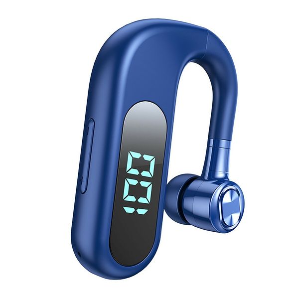 Newest Single Ear Stereo In-ear Earphone Long Standby Bluetooth Wireless Business Headset Hands-free Driving Stereo Earbuds Color Blue