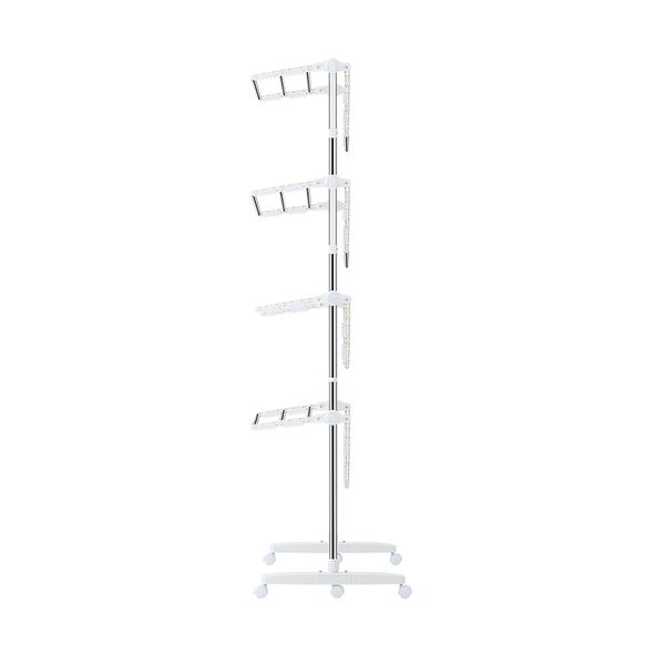 4 Tier Clothes Airer Clothing Drying Rack Cloth Coat Pants Hanger Portable Standing Foldable Laundry Holder Stand with Shelves and Wheels