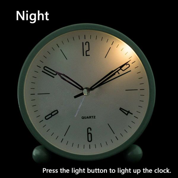 Alarm Clock,4 inch Super Silent Non Ticking Small Clock with Night Light,Battery Operated,Simply Design,for Bedroon,Bedside,Desk (Sky Blue)