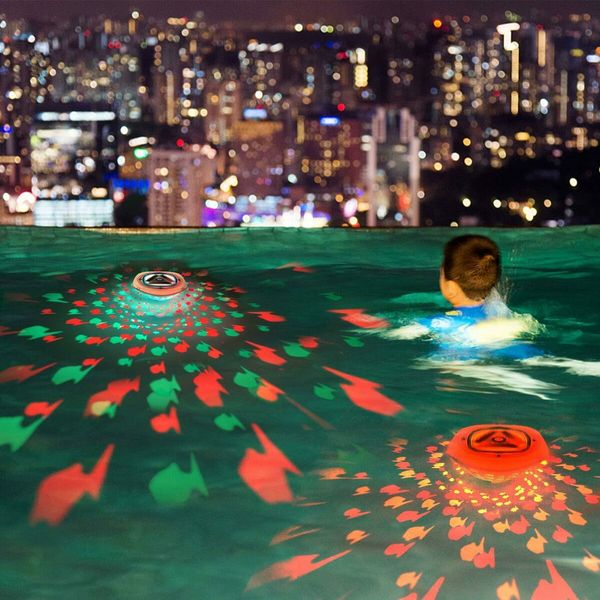 Colorful Floating Lamp Fountain Underwater Light Swimming Pool Waterproof Tub Fish Projector Lamp Bath Light Fish Tank Kids Gift