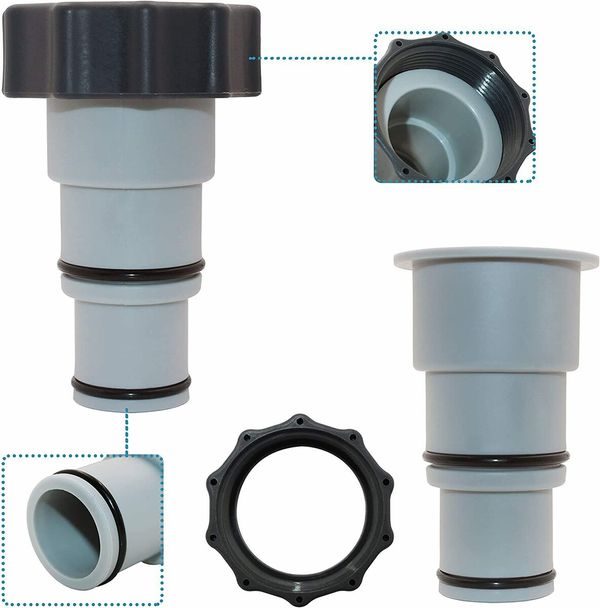 Compatible Intex Replacement Hose Adapter A w/Collar for Threaded Connection Pumps (2Pack)