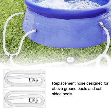 Swimming Pool Replacement Hose Compatible with Intex Filter Pump 330 GPH, 530 GPH, and 1000 GPH (2 Pack)