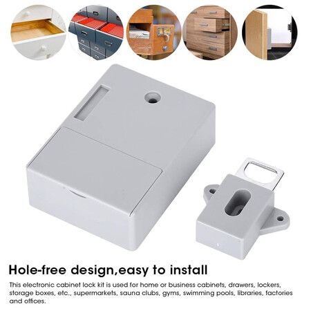 125KHz Smart Cabinet Lock, Electronic RFID Card Opening for Wardrobe Sauna Libraries (No Drill)