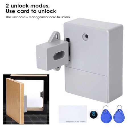 125KHz Smart Cabinet Lock, Electronic RFID Card Opening for Wardrobe Sauna Libraries (No Drill)