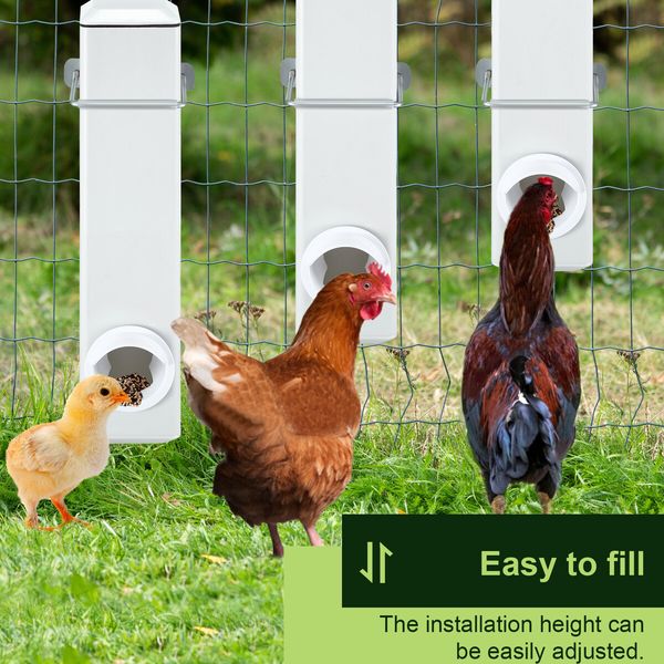 Chicken Bird Feeder Water Dispenser Automatic Waterer Poultry Food Drinker Auto Chook Chick Duck Drinking Cup 4L Plastic