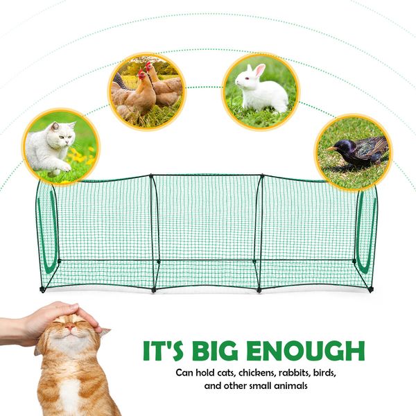 Cat Tunnel Enclosure Bird Cage Net Pet Netting Rabbit Parrot Bunny Chicken Indoor Outdoor Fence Poultry Mesh Kitten Fencing Portable