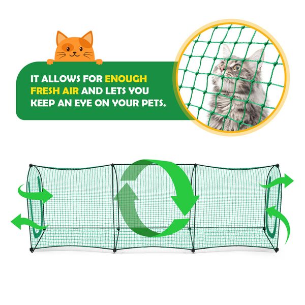 Cat Tunnel Enclosure Bird Cage Net Pet Netting Rabbit Parrot Bunny Chicken Indoor Outdoor Fence Poultry Mesh Kitten Fencing Portable