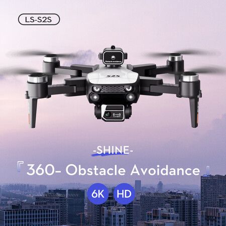 S2S Mini Drone 6k Profesional HD Camera Flighting 25min Obstacle Avoidance Brushless Foldable Plane RC Drone Extra Long Range Kid Toy Dual battery