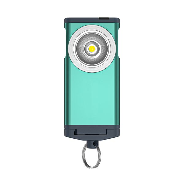 Mini Flashlight Keychain 500 Lumens Rechargeable Pocket Flashlight Magnetic Hat Clip for Travel,Walking,Hiking-Green