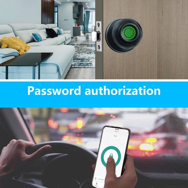 Fingerprint Door Knob Biometric Smart Lock with APP Remote Control for Bedroom, Office, Apartment, Hotel, Cloakroom