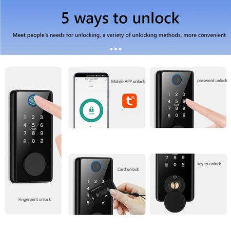 Tuya Smart Home Bluetooth Fingerprint Locks Smart Door Lock Password APP Remote Unlock Electronic Lock