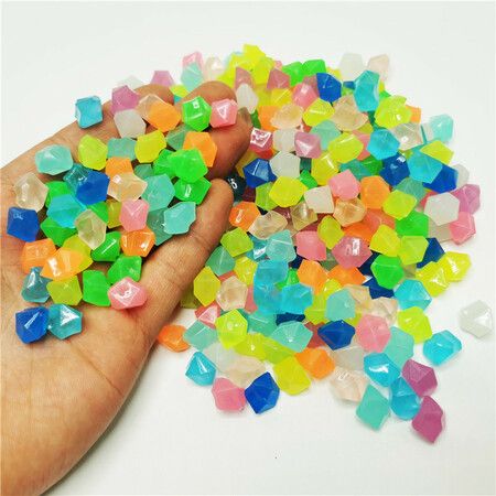 300Pcs Luminous Stones Garden Decor Glow In Dark Outdoor Pebble Rocks Fish Tank Aquarium Pebble Decorations