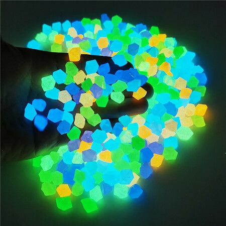 300Pcs Luminous Stones Garden Decor Glow In Dark Outdoor Pebble Rocks Fish Tank Aquarium Pebble Decorations