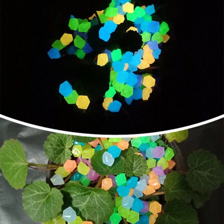 300Pcs Luminous Stones Garden Decor Glow In Dark Outdoor Pebble Rocks Fish Tank Aquarium Pebble Decorations