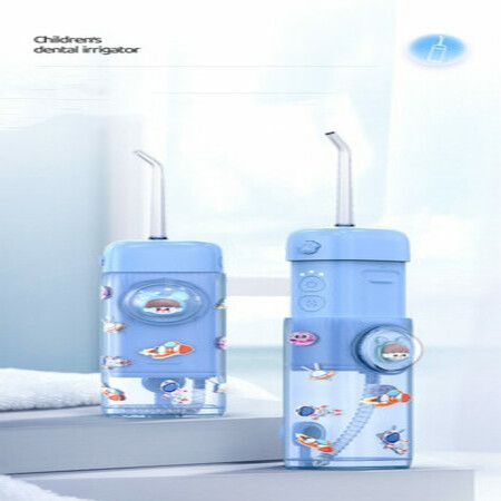 Kid Oral Irrigator Portable Cordless Dental Flosser Teeth Cleaning Oral Care Dental Water Jet Rechargeable Water Flosser?blue?