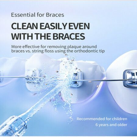 Kid Oral Irrigator Portable Cordless Dental Flosser Teeth Cleaning Oral Care Dental Water Jet Rechargeable Water Flosser?blue?